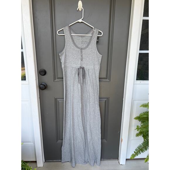 NWT Eddie Bauer size medium gray cotton knit maxi dress - Picture 1 of 4